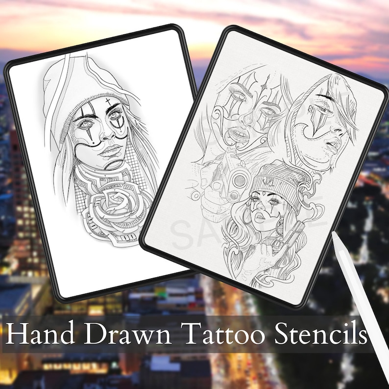 Chicano Tattoo Stamp Brush Set: Procreate Stencils (digital Download ...