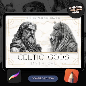 Celtic Gods Procreate Brush Stamps: Tattoo Designs (Digital Download)