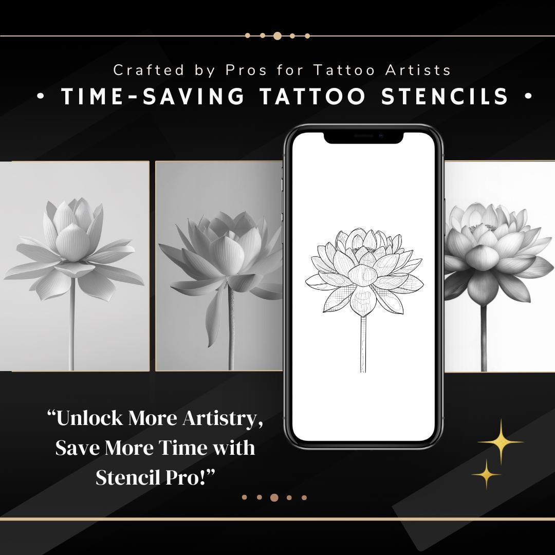 Lotus Flower Tattoo Stencils: Procreate Brush Set (PDF E-book) - Etsy