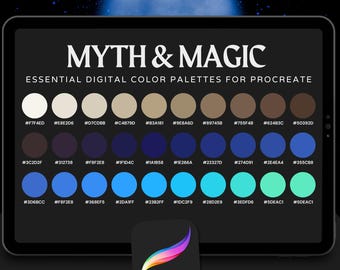 Myth & Magic Procreate Color Palette – 30 Enchanted Fantasy Tones for Tattoo and Digital Art