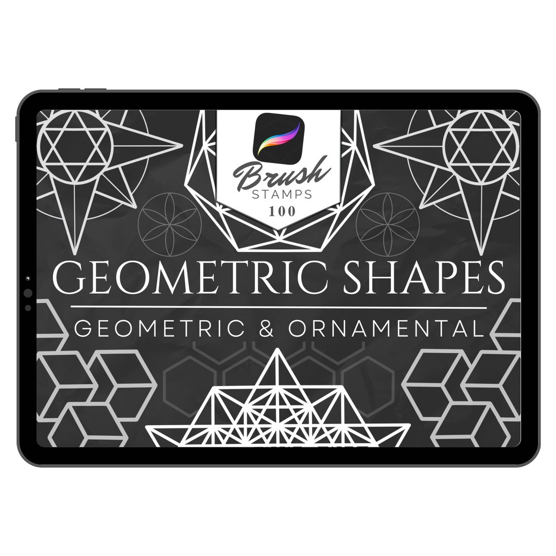 100 Geometric Brushes Procreate Brush Set Geometric Tattoo Stamp