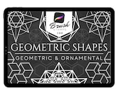 100 Geometric Procreate Brushes: Tattoo Stamp Set (Digital Download)