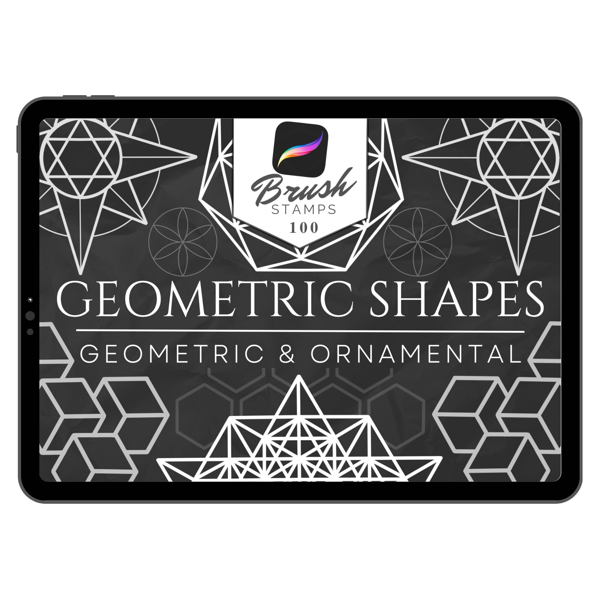 100 pinceles geométricos para Procreate | Set de sellos de tatuaje y pack de plantillas digitales