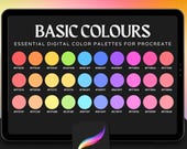 Basic Colors Digital Palette – 30 Essential Procreate Shades for Versatile Digital Art