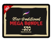 Neo-Traditional Tattoo Stamp Brushes: MEGA Bundle Procreate Brush Set (Digital Download)