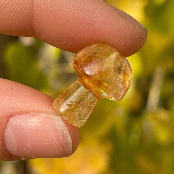 MINI Citrine Mushroom | Small Citrine Mushroom | Polished Citrine Mushroom Crystals | Mini Crystal Mushrooms | Heat Treated Citrine