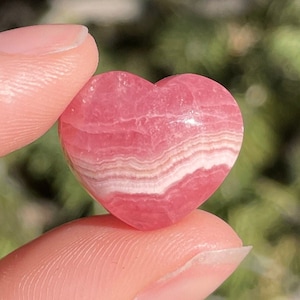 MINI Rhodochrosite Heart | Small Rhodochrosite Crystal Heart | Polished Rhodochrosite Heart Crystals | Mini Crystal Hearts Cabochons