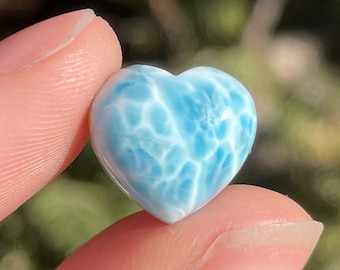 MINI Larimar Heart | Small Larimar Crystal Heart | Polished Larimar Heart Crystals | Mini Crystal Hearts | Crystal Grid | Cabochons