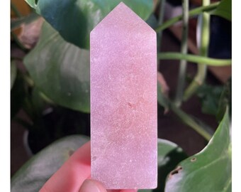 Pink Amethyst Tower | Tall Rose Amethyst Tower with Druzy | Stunning Sparkling Pink Amethyst | Pink Amethyst Obelisk | Rose Amethyst Point