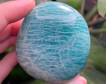 YOU CHOOSE Flashy Amazonite Palm Stone | Amazonite Palm Stone with Flash and Rainbows | Polished Amazonite Pocket Stone | Chakra Crystals