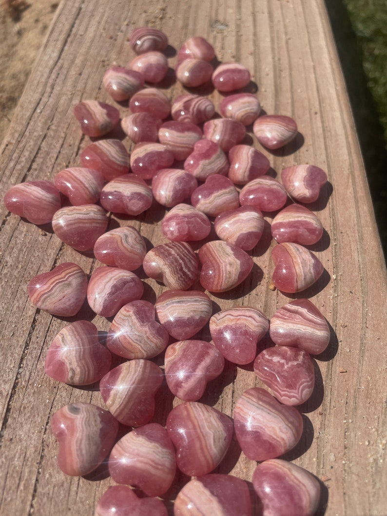 MINI Rhodochrosite Heart  Small Rhodochrosite Crystal Heart  image 6