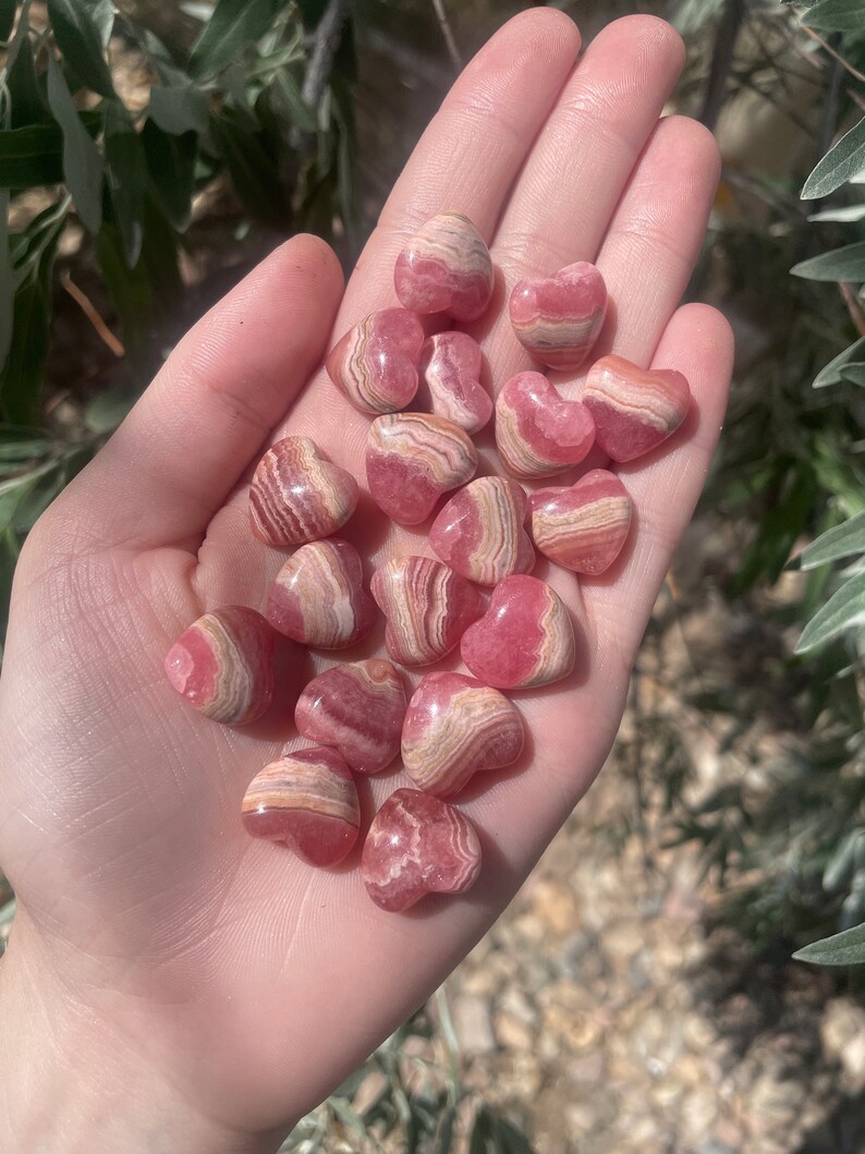 MINI Rhodochrosite Heart  Small Rhodochrosite Crystal Heart  image 8