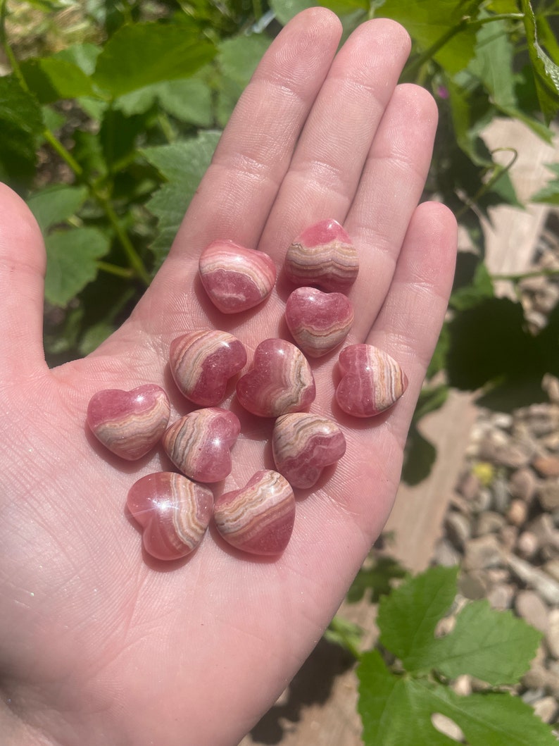 MINI Rhodochrosite Heart  Small Rhodochrosite Crystal Heart  image 10