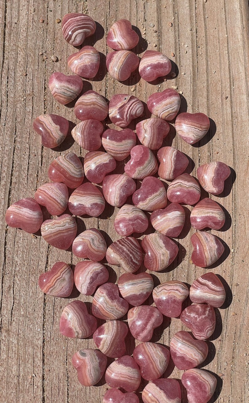 MINI Rhodochrosite Heart  Small Rhodochrosite Crystal Heart  image 7