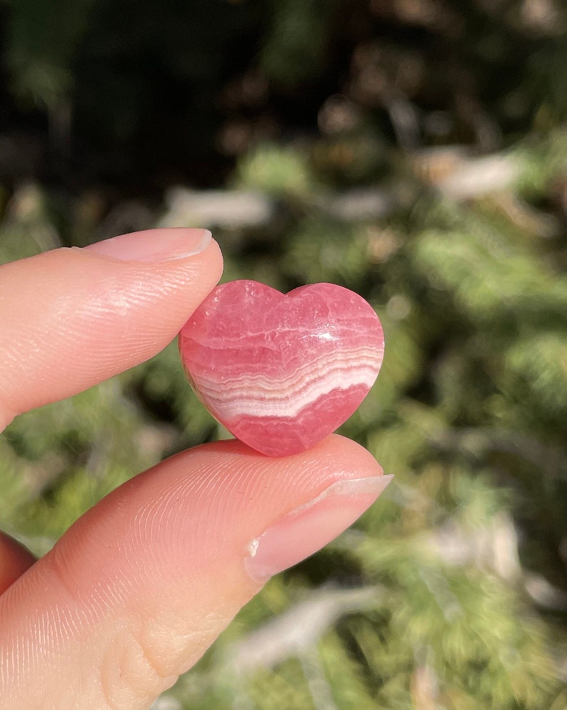 MINI Rhodochrosite Heart  Small Rhodochrosite Crystal Heart  image 1