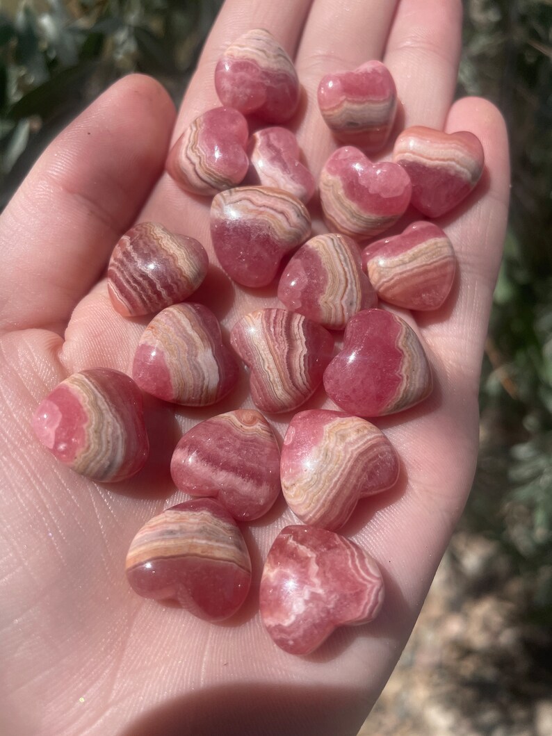 MINI Rhodochrosite Heart  Small Rhodochrosite Crystal Heart  image 9