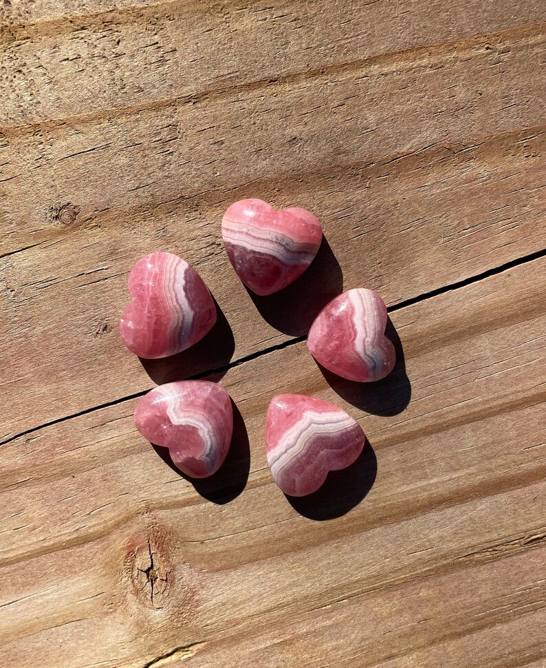 MINI Rhodochrosite Heart  Small Rhodochrosite Crystal Heart  image 4