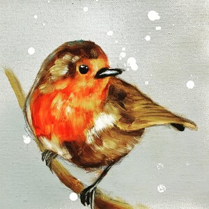 robin print, painting,christmas xmas, bird, birds, robins, gift, home decor, present, for her, for them, robin, red, silver, grey, wildlife