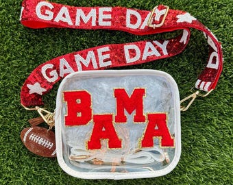 Clear Game Day Bag Stadium Approved Purse Crossbody Transparent Pouch College Team Football Fan Tailgate Concert Accessory