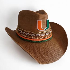 Custom Beaded Game day Cowboy Hat: Custom College Cowgirl hats