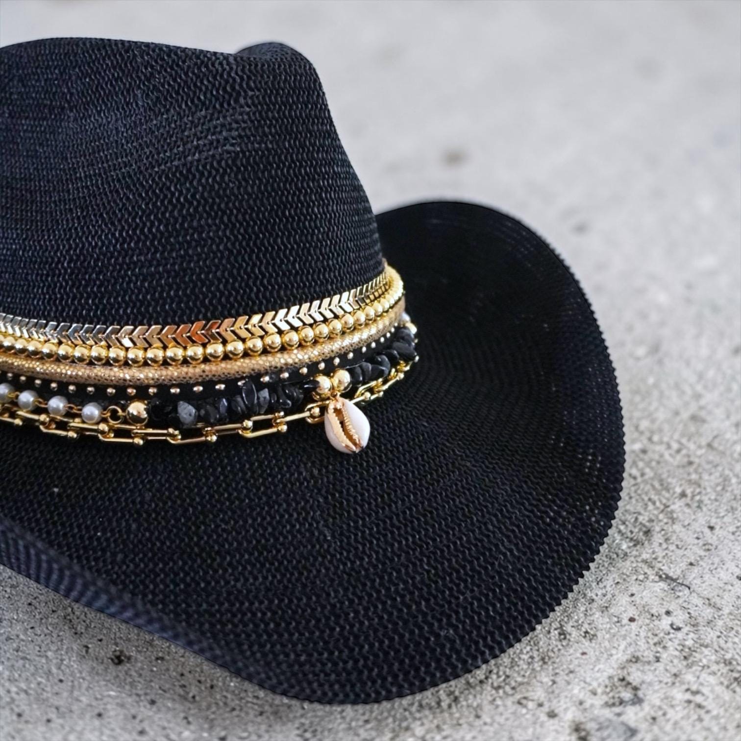 Elegant Black Hat with Gold Chain Accent LH005-BRWN_2.jpg?v=1775064669 main image 3
