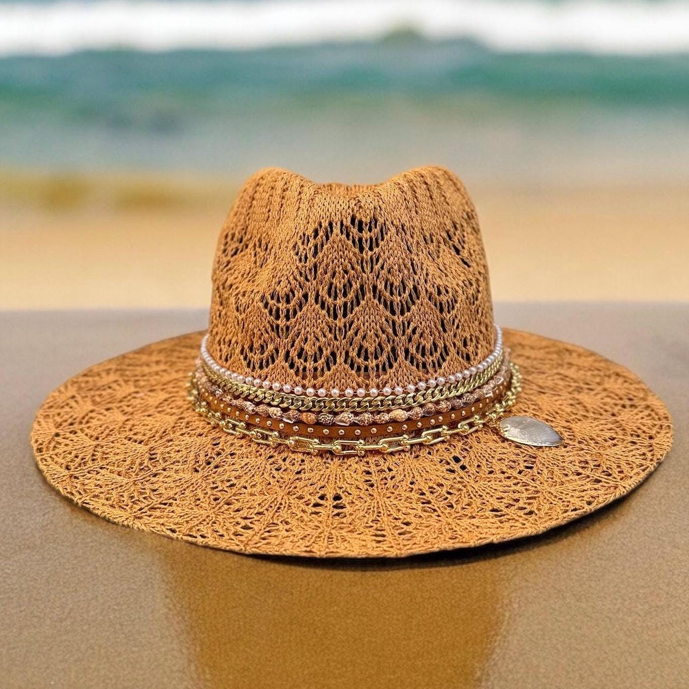 ⭐️ Felt Panama Hipster Sun Boho Beach Hipster Hippie Art Deco Desert Peasant Hat Shop Artisan-Crafted Hats | Panama, Fedora, Rancher | Sol  main image 2
