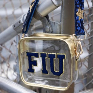 FIU Panthers Clear Stadium Bag: Gold Trim & Sequin Strap