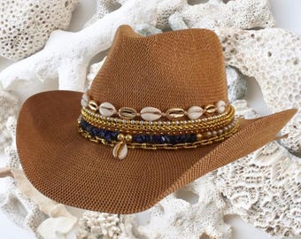 Summer Cowgirl Hat Boho Beach Vacation Cowboy Hat With  display picture 3