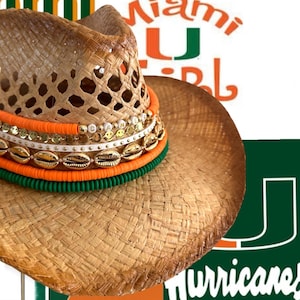 Beaded Game day Cowboy Hat: Custom College Hat with Jewelry