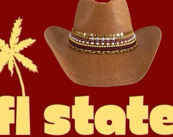 Garnet and Gold Game Day Hat: Florida Cowboy Hat
