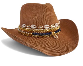 Summer Cowgirl Hat Boho Beach Vacation Cowboy Hat With  display picture 1