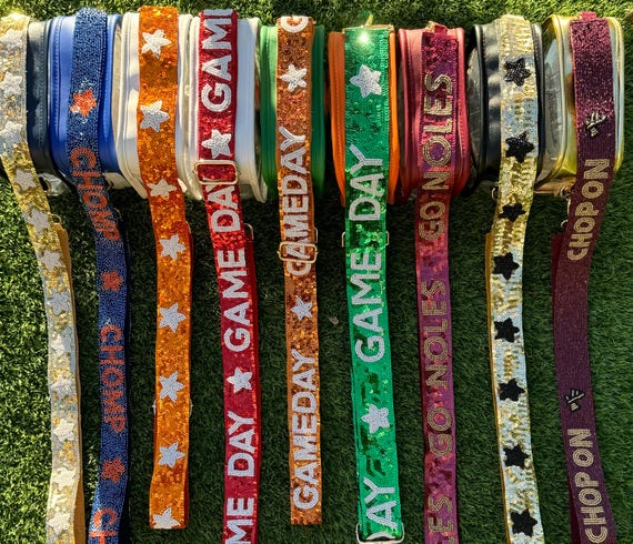 Beaded Purse Strap Sequin Game Day Strap Stadium Purse Strap Sequin Strap Game Day Accessory College Bag Strap Beaded Strap Game Day Strap Etsy
