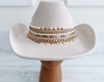 Cowgirl hat Custom Bride hat For Cowgirls Country bride cowgirl hat Bachelorette cowboy hat Personalized cowgirl hat Bride to be cowboy hat