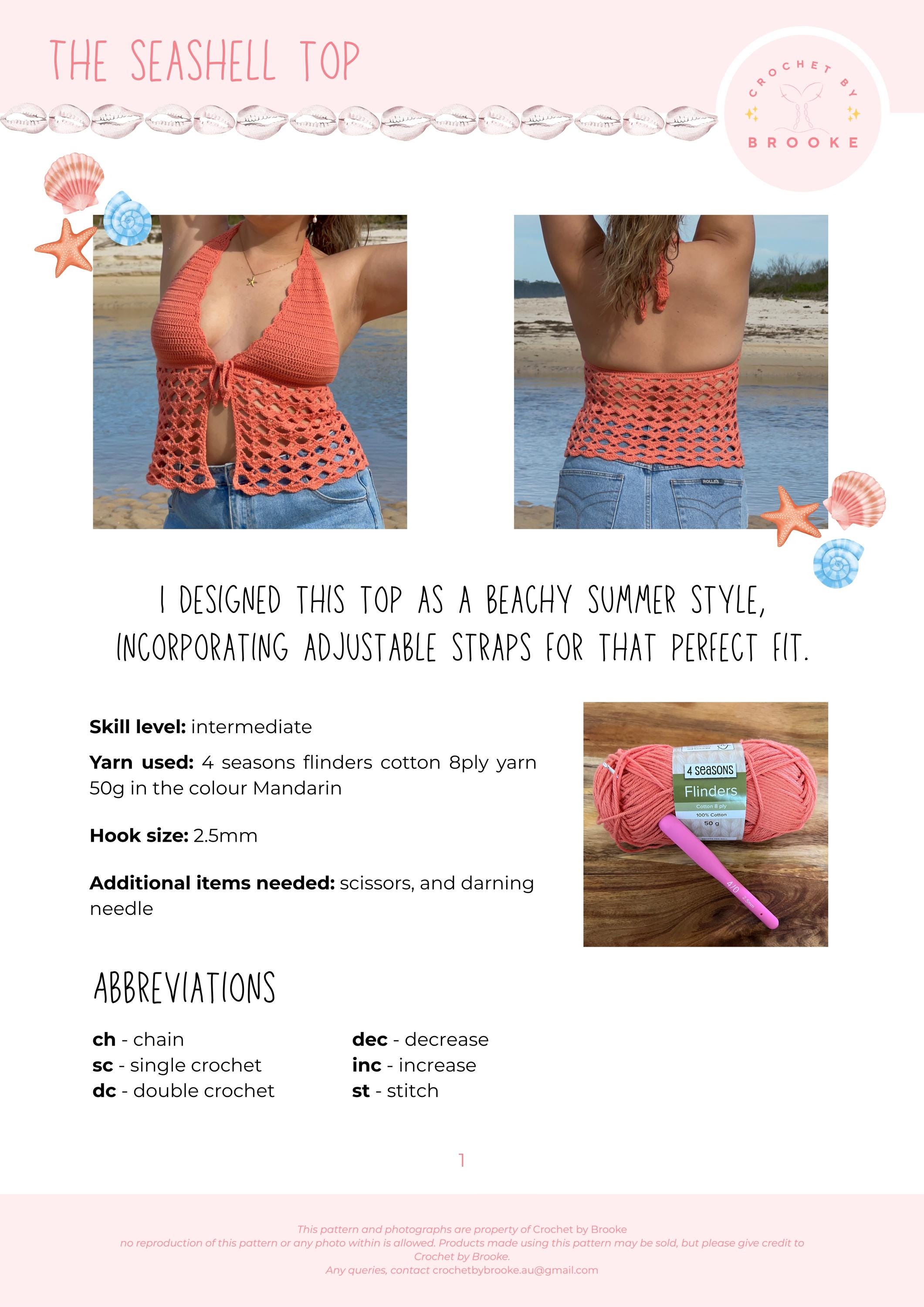 Sea Shell Tap Seashell Crochet Top Pattern - Etsy