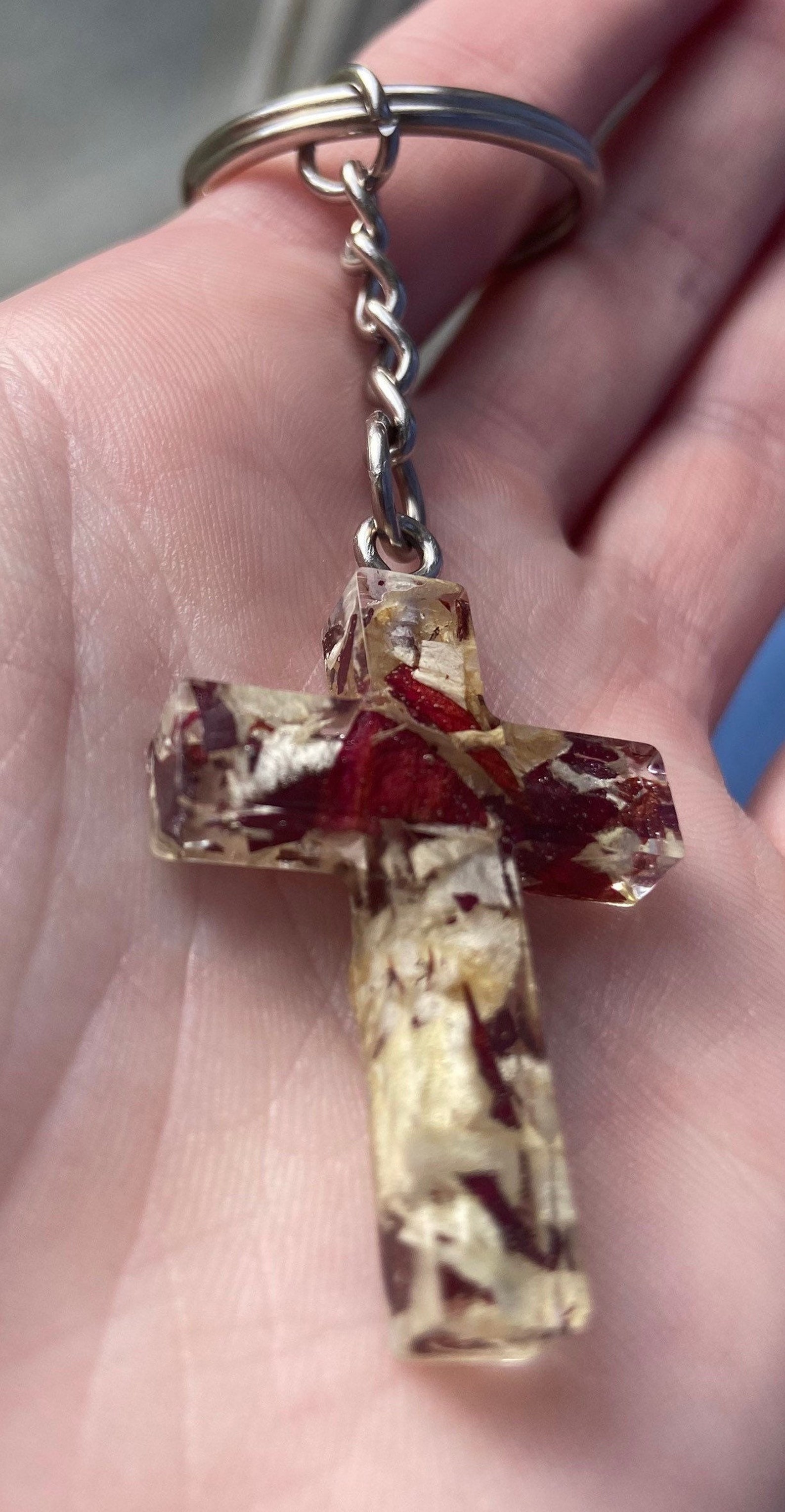 Funeral Flower Petal Memorial Cross Epoxy Memorial Flower Etsy
