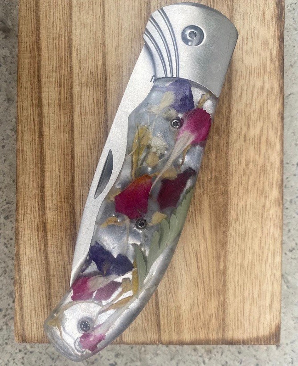 Funeral Flower Keepsake Knife Epoxy Memorial Flower Keepsake Etsy