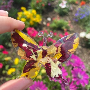 Funeral Flower Keepsake Butterfly, Resin Flower Butterfly, Memorial Service Keepsake, Keychain Keepsake