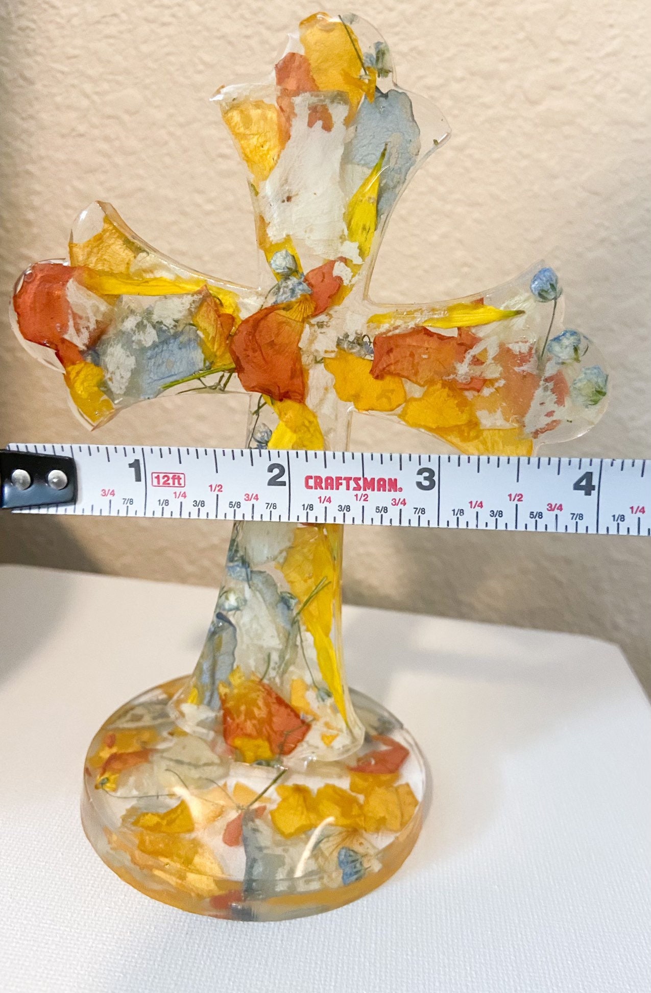 Funeral Flower Petal Memorial Cross Epoxy Memorial Flower Etsy