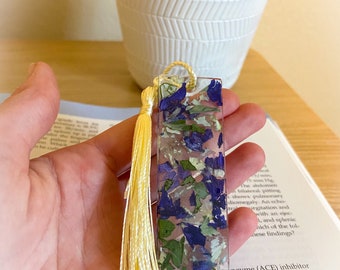 Funeral Flower Keepsake Bookmark Memorial Service Keepsake, Memorial Flower Petal Resin Bookmark