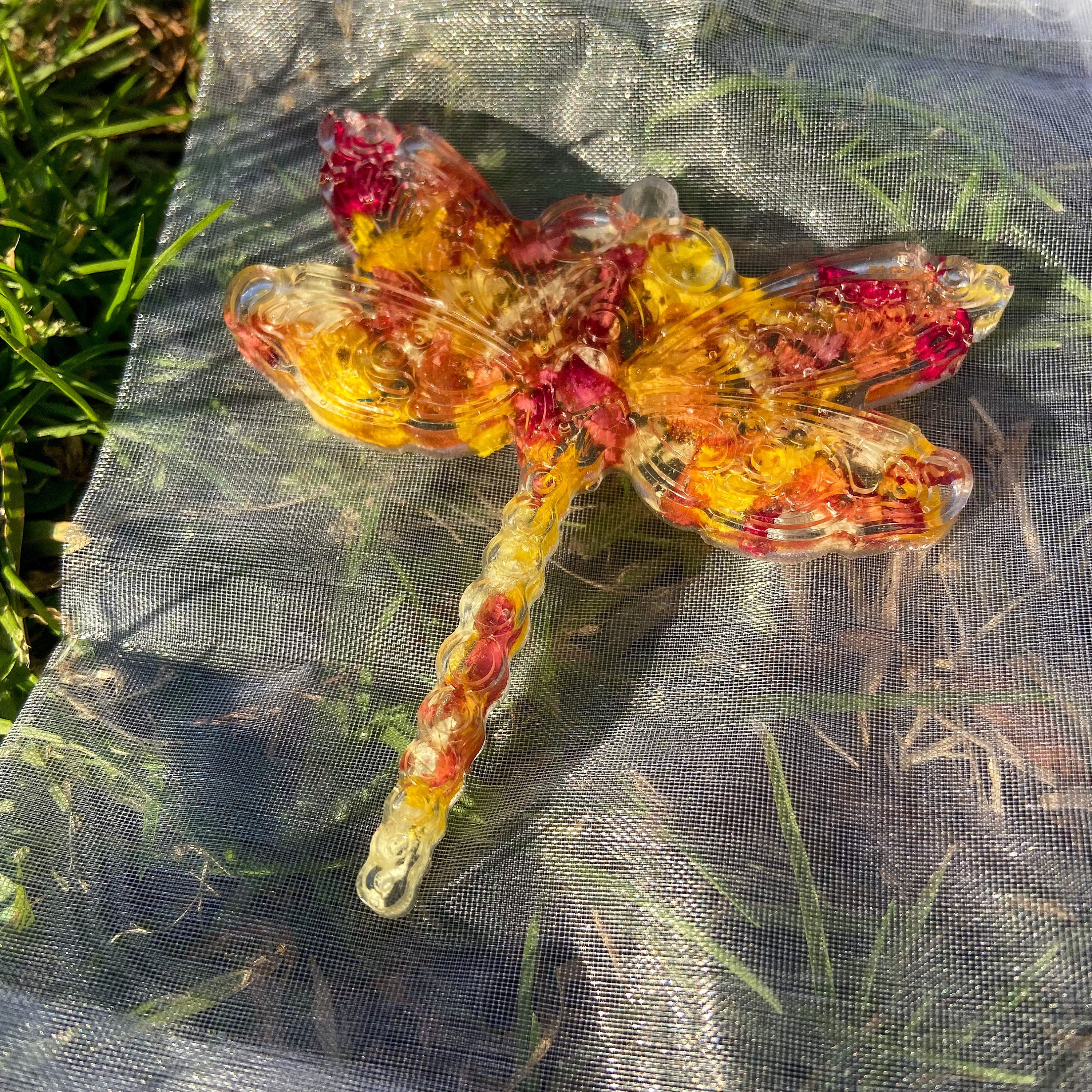 Resin Flower Dragonfly Keepsake: Funeral Memorial Ornament - Etsy