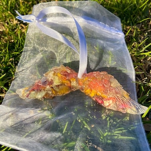 Resin Flower Angel Wings: Funeral Memorial Keepsake