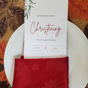 Drukowane menu lub podziękowania na wesela, imprezy, wydarzenia specjalne