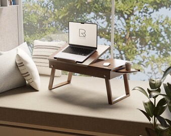 Portable Wood Lap Desk. Foldable Laptop Stand. Laptop Bed Tray, Breakfast Serving Tray. laptop table,Lap Desk