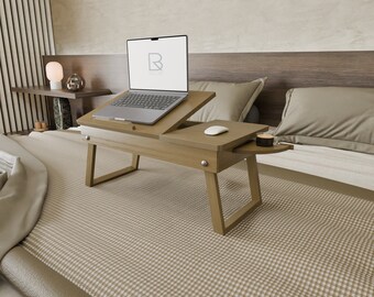 Portable Wood Lap Desk. Foldable Laptop Stand. Laptop Bed Tray, Breakfast Serving Tray. laptop table,Lap Desk