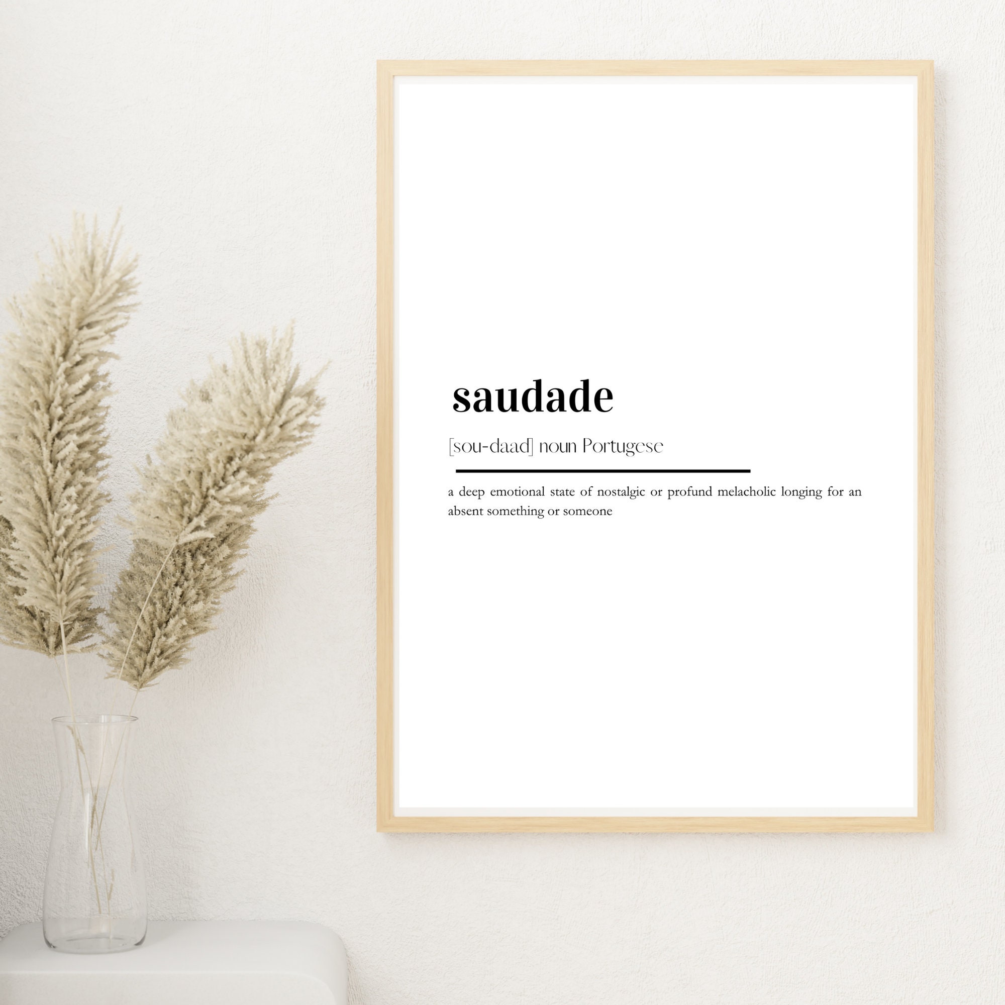 Saudade Definition Wall Art Printable Wall Decor