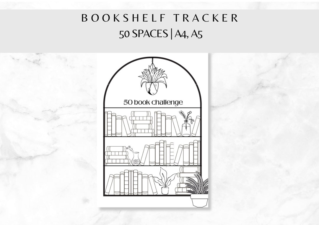 Bookshelf Goal Tracker 50 Book Reading Challenge Bookish Tracker