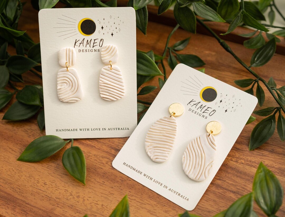 Textured Arches | Textured Orgnanic Earrings | Comb Texture | Stone ...