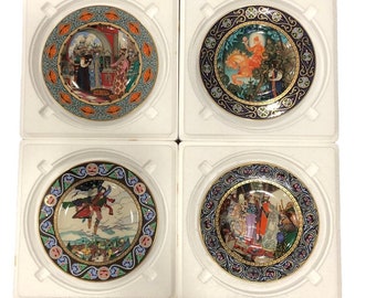 Talerz kolekcjonerski Vintage Villeroy & Boch Russian Fairy Tales, 24-karatowe złoto, limitowana edycja z certyfikatem autentyczności