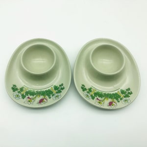 Vintage Figgjo Flint Egg Cups Pair – Mid-Century Norwegian Ceramic Egg Holders, Retro Kitchen Decor, Scandinavian Pottery Collectible
