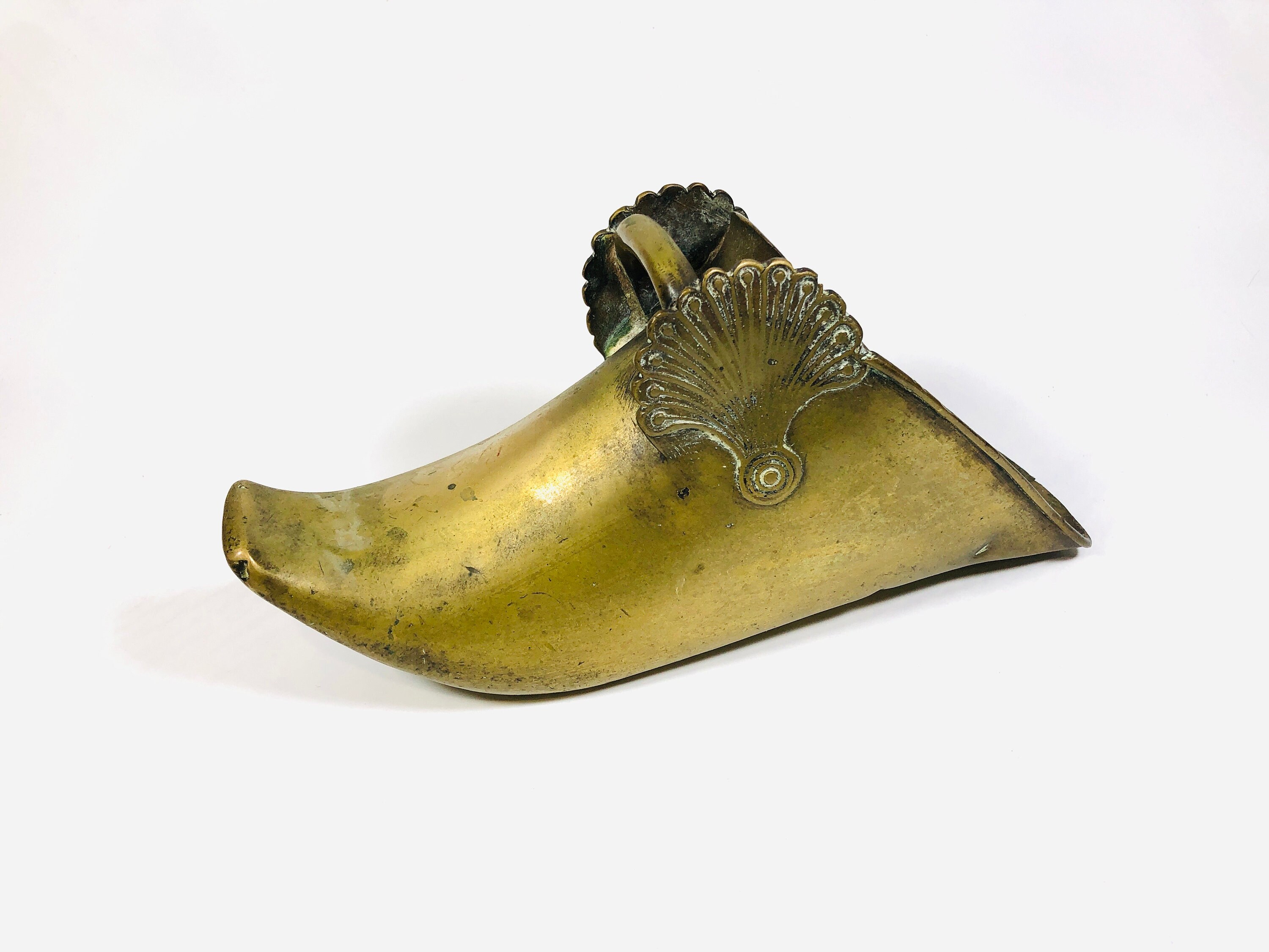 Antique Heavy Brass Shoe Stirrup Conquistador Spanish, South American origin